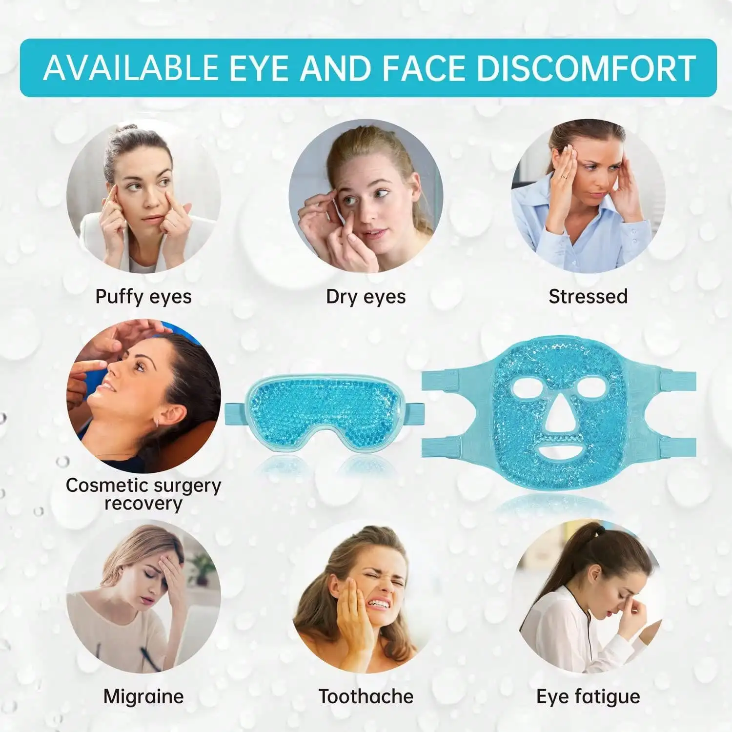 Gel Cooling Ice Face Eye Mask  - Luxury Skincare Gift Set のレビューと価格