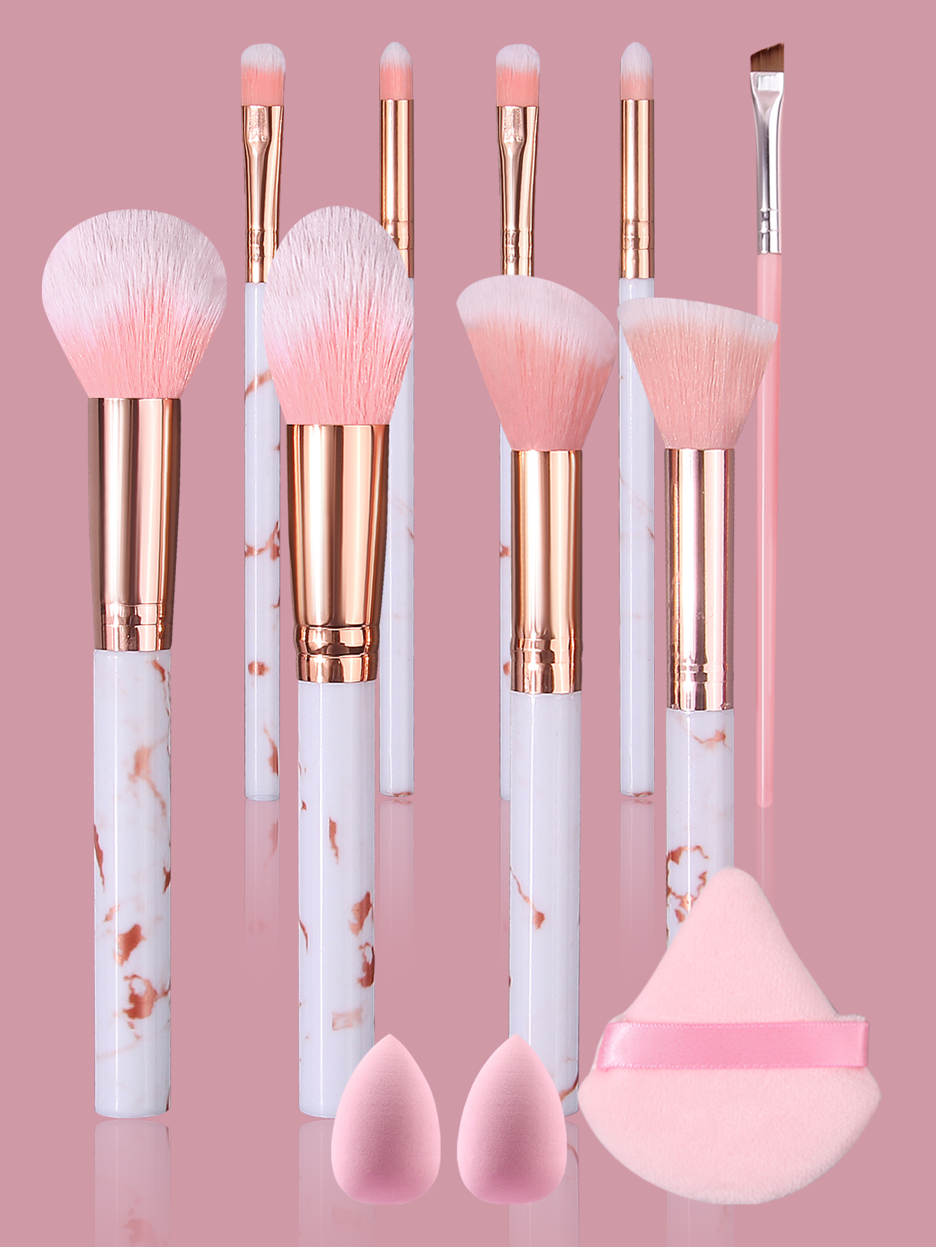 Luxury Pink Marble Makeup Brus - Luxury Skincare And Makeup Brands のレビューと価格